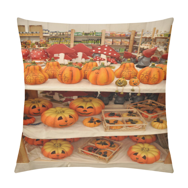 Personality  Shop With Helloween Pumpkins And Mushrooms Pillow Covers