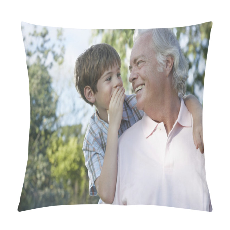 Personality  Grandfather And Grandson Smiling Pillow Covers