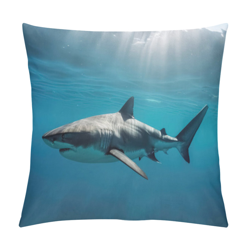 Personality  A Big Shark In The Shallow Water Of The Ocean Pillow Covers