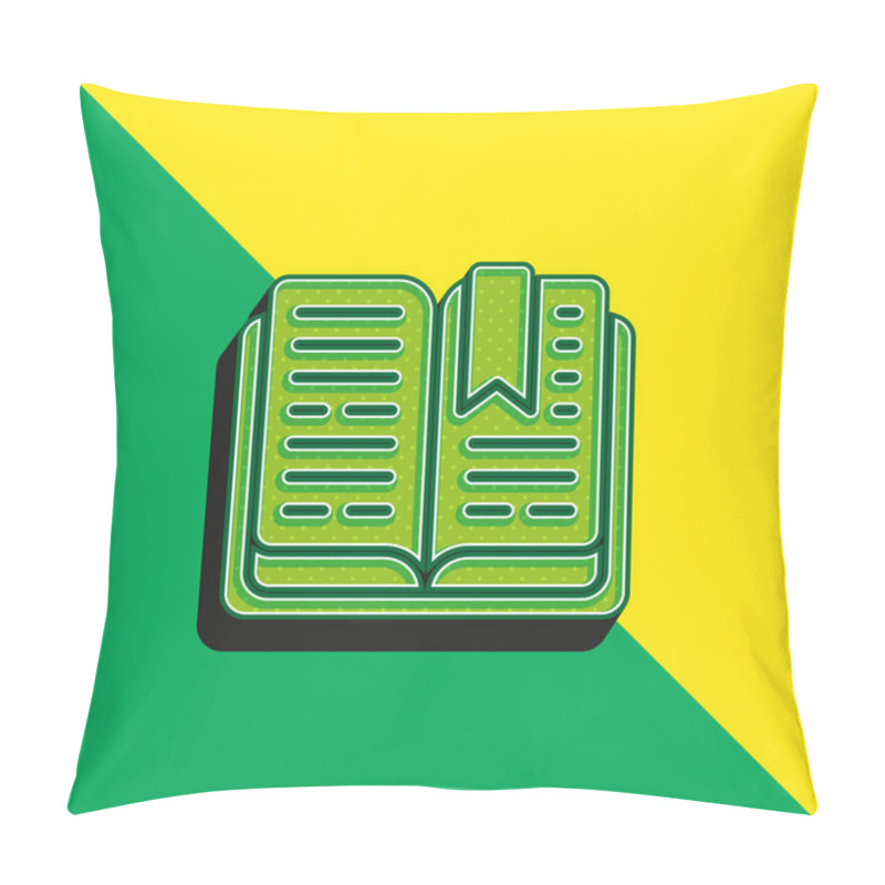 Personality  Book Green And Yellow Modern 3d Vector Icon Logo Pillow Covers