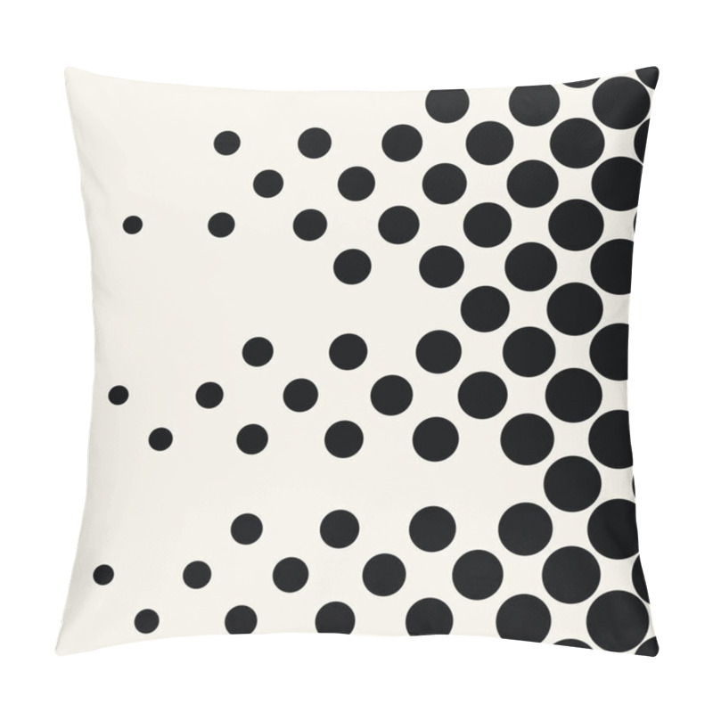 Personality  Geometric Circles Gradient Halftone Seamless Black And White Pattern Pillow Covers