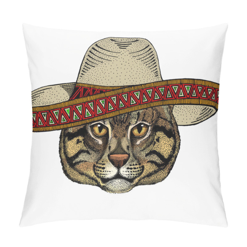 Personality  Wild Fishing Cat Portrait. Animal Face. Pillow Covers