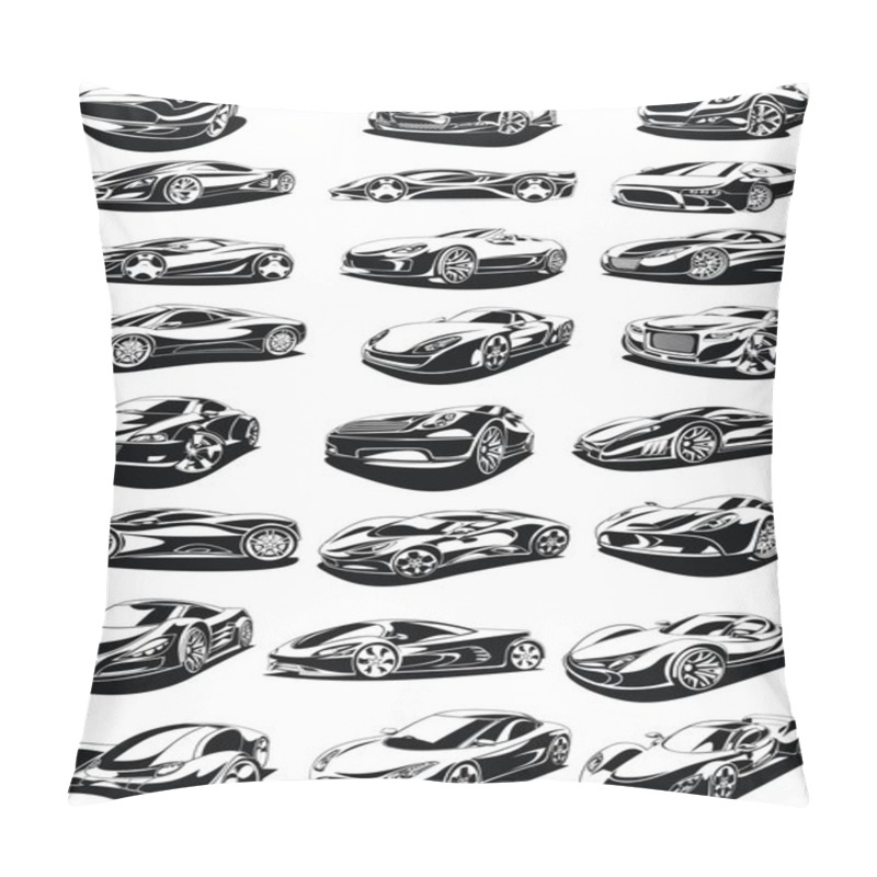 Personality  Black And White Car Set  Pillow Covers