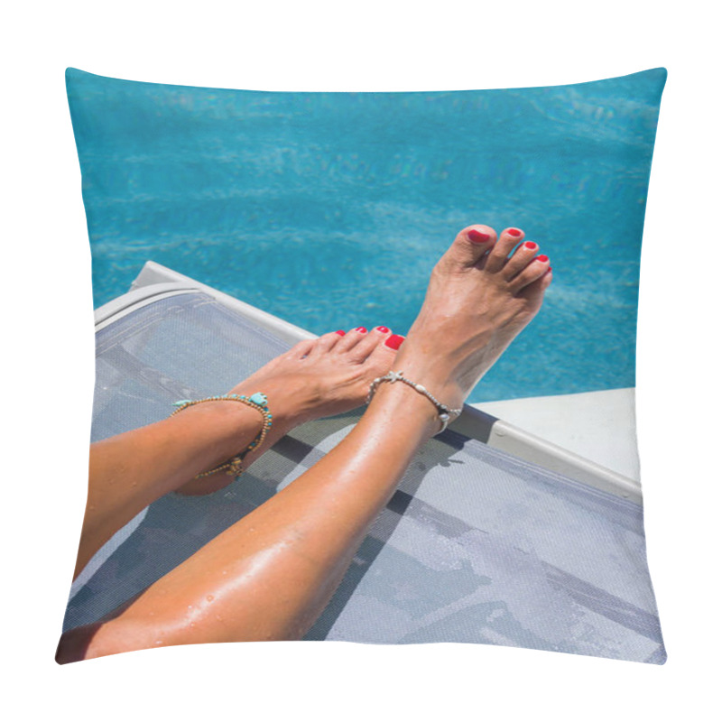 Personality  Woman Relaxing In Swimming Pool At Spa Resort. R Pillow Covers