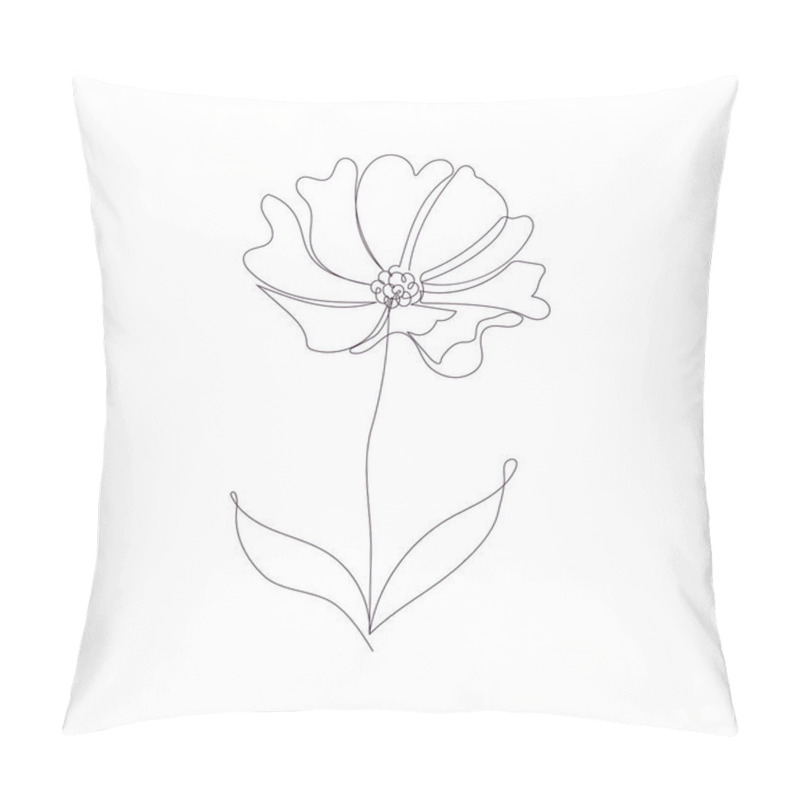 Personality  Abstract Floral Background. Flowers In The Style Of Line Art, One Continuous Line. Hand Drawing. Minimalist Style For Your Design, Stories, Print, Etc Pillow Covers