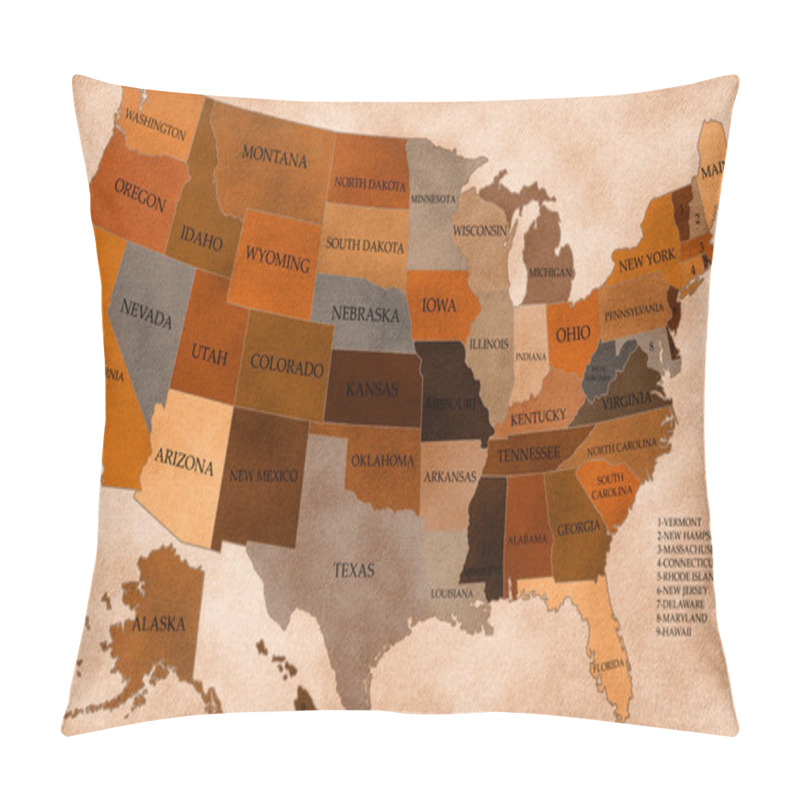 Personality  Map Of USA Pillow Covers