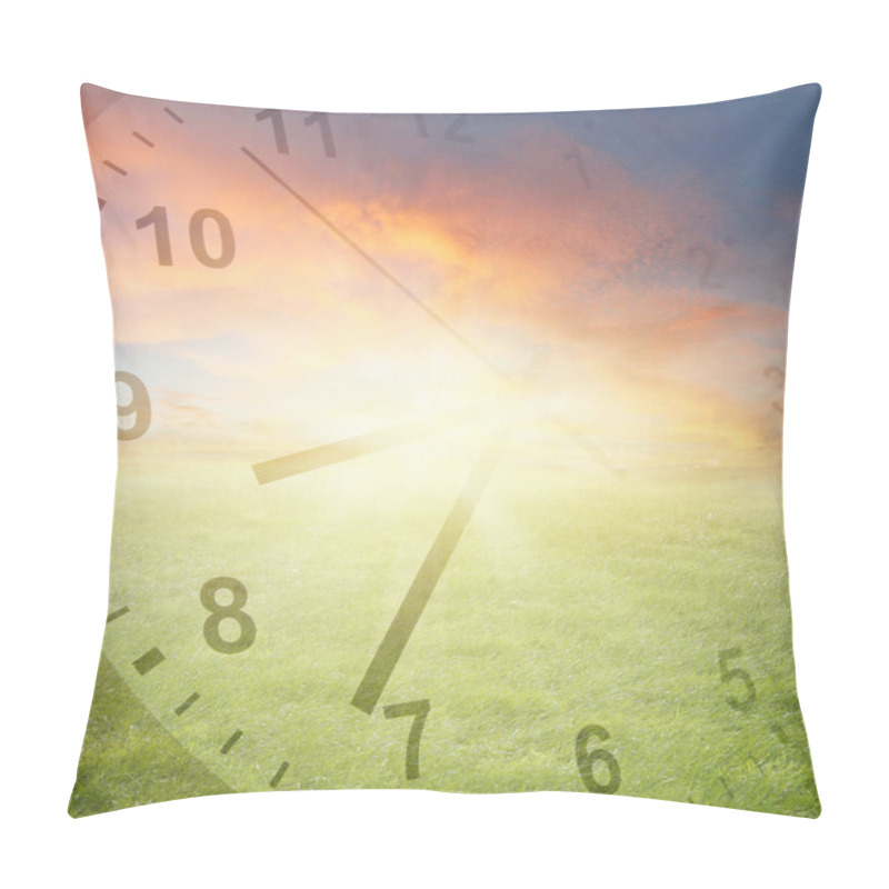 Personality  Clock In Spring Scene Pillow Covers