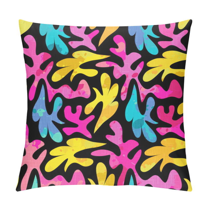 Personality  Bright Graffiti Geometric Seamless Pattern Grunge Effect Pillow Covers