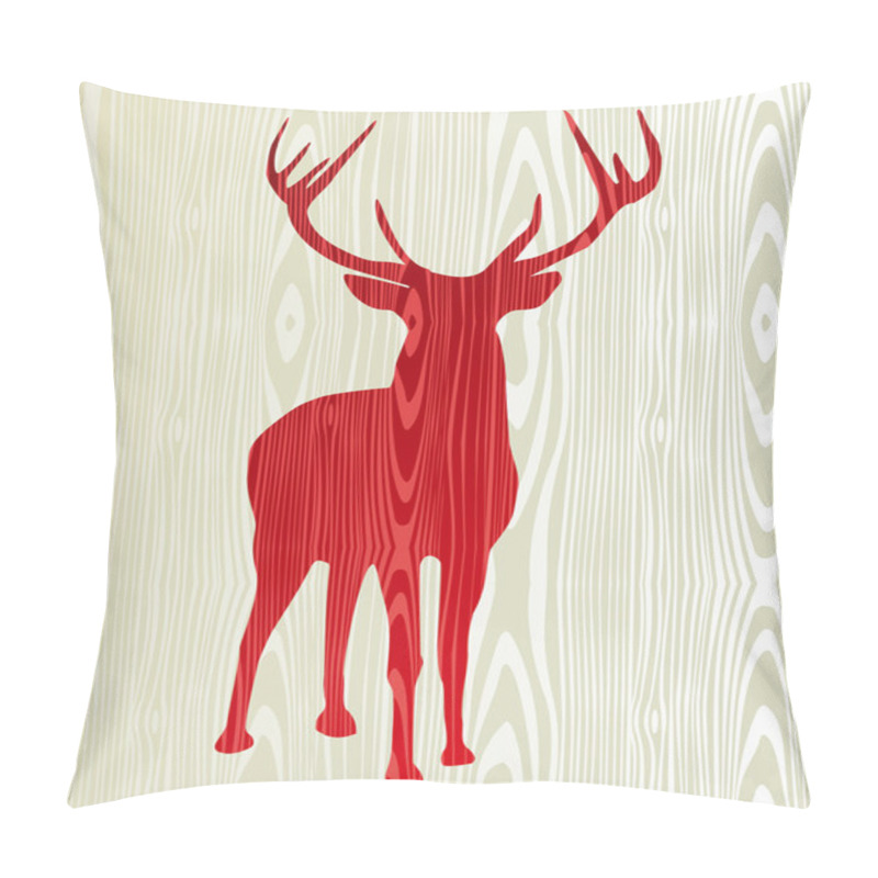 Personality  Christmas Wooden Reindeer Silhouette Pillow Covers