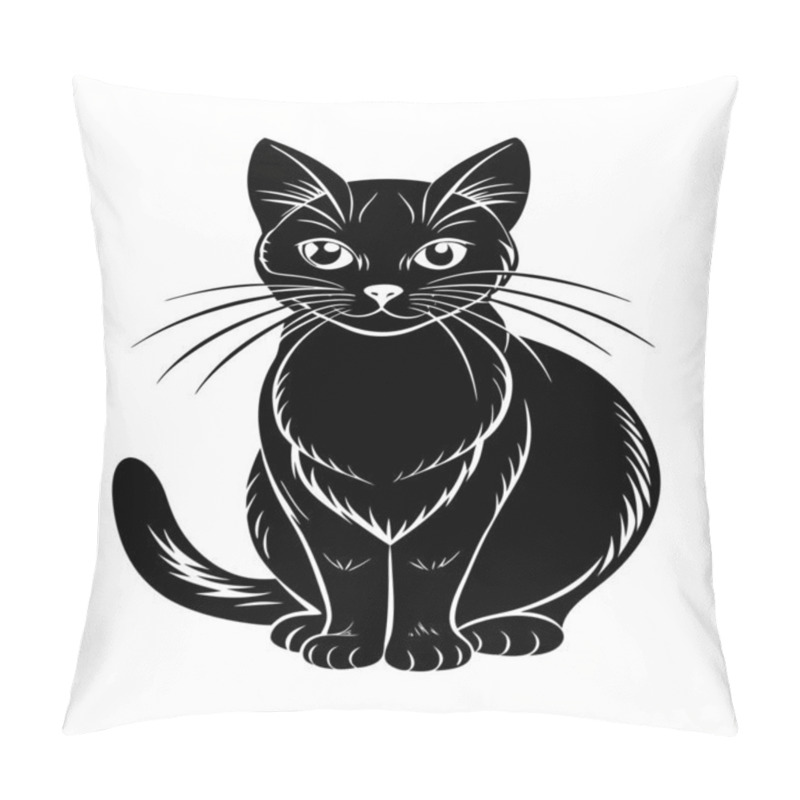 Personality  Cat Vector Illustration Showcasing A Stylized And Playful Design Of A Cat, Ideal For Pet-related Projects, Animal Graphics, And Playful Decor In Various Creative Applications Pillow Covers