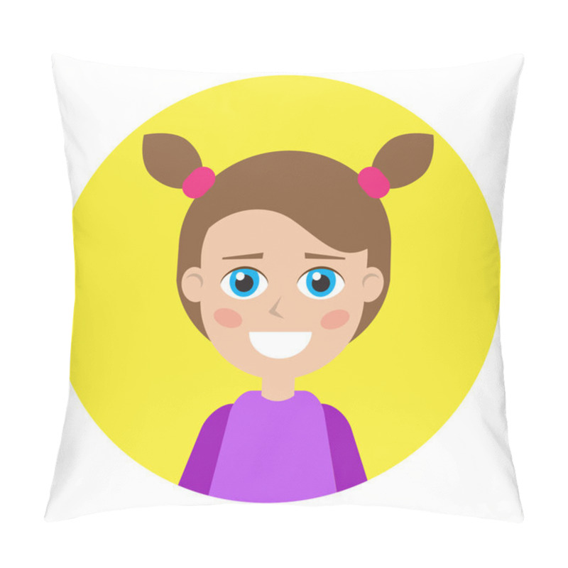 Personality  Female Icon For Avatar.  Pillow Covers