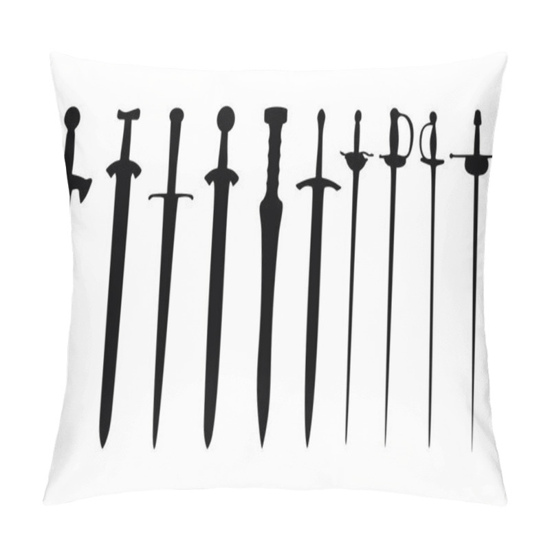 Personality  Swords Included. Vector Image. Pillow Covers