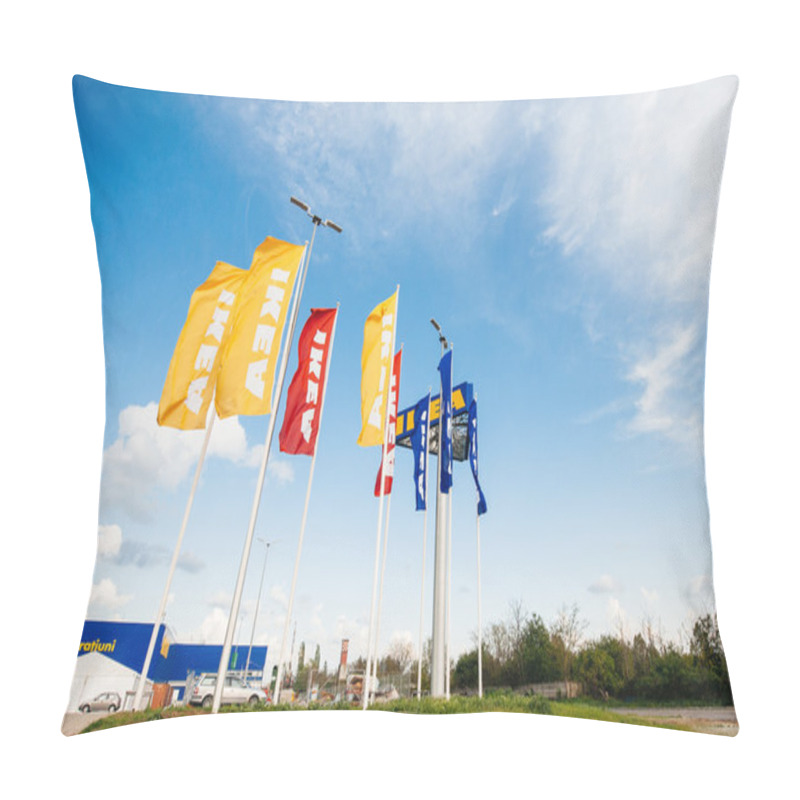 Personality  IKEA Store Flags Near Its Entrance.  Pillow Covers