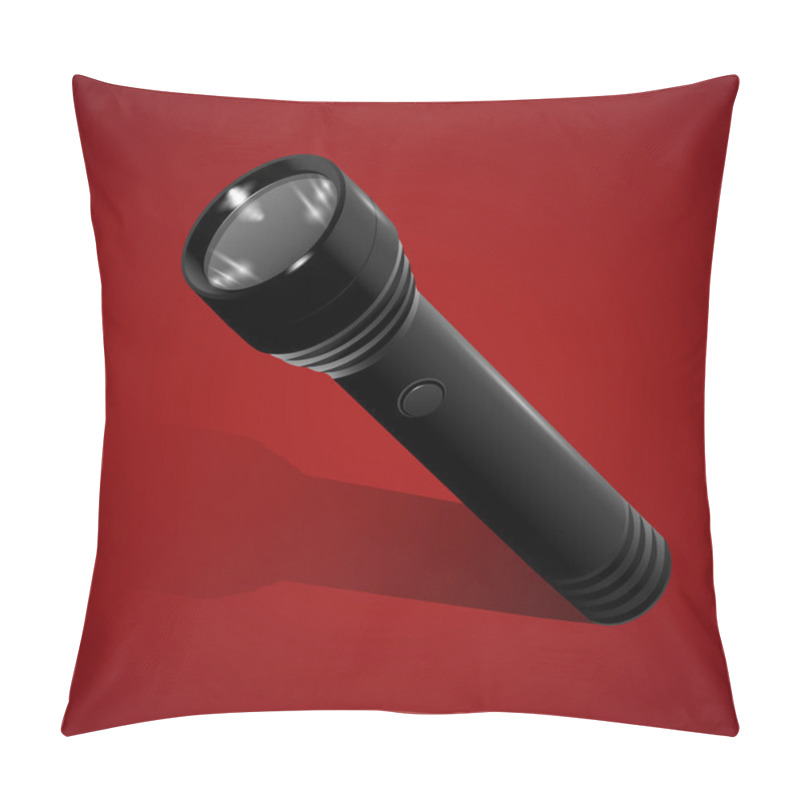 Personality  Flashlight Vector On Red Background Pillow Covers