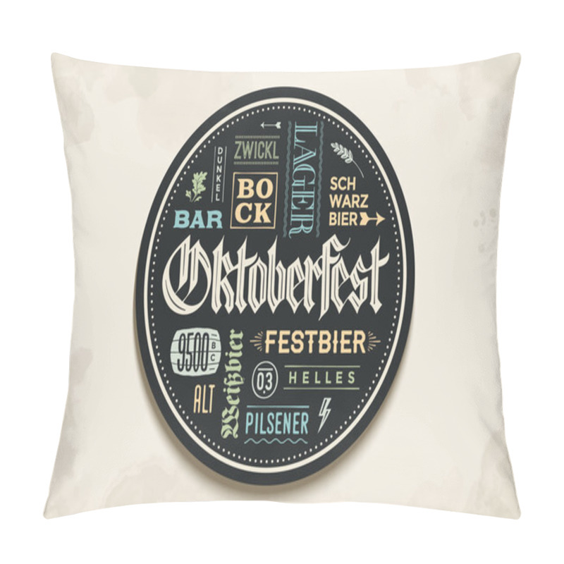 Personality  Beverage Coaster With Lettering For Oktoberfest Beer Festival Pillow Covers