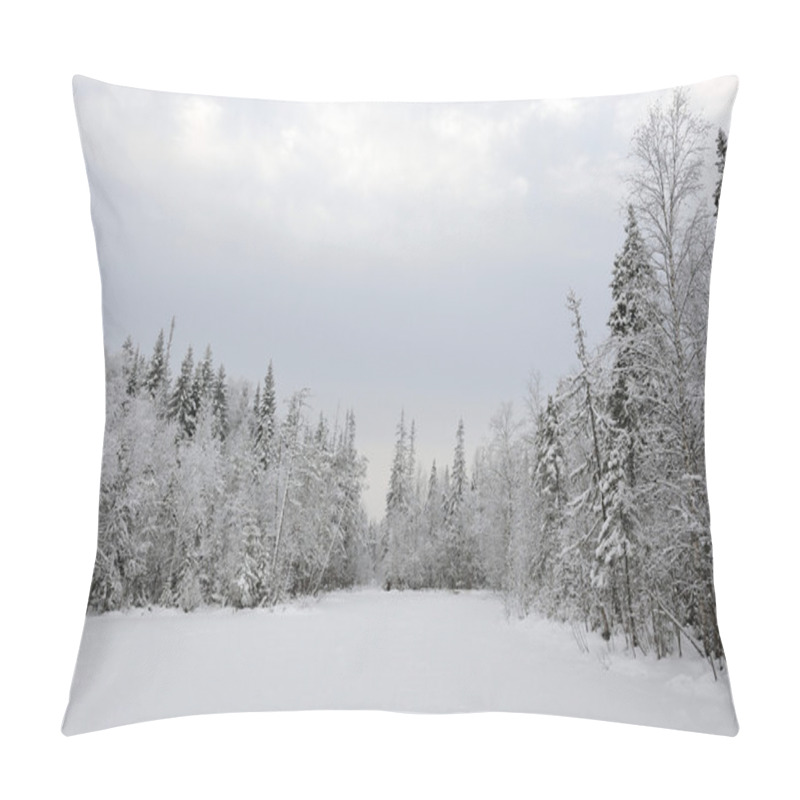 Personality  Taiga Lake In Beginning Of Winter Pillow Covers