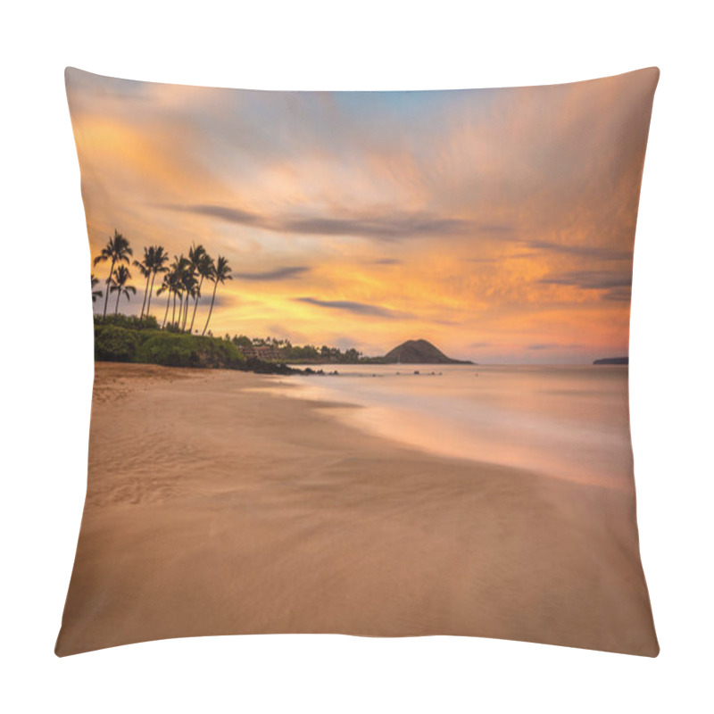 Personality  Fiery Sunrise From Secret Beach, Maui, Hawaii. Pillow Covers