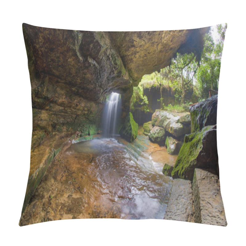 Personality  Sum Syiem Falls Cave Waterfall Near Garden Of Cave At Laitmawsiang Village Meghalaya, India. Pillow Covers