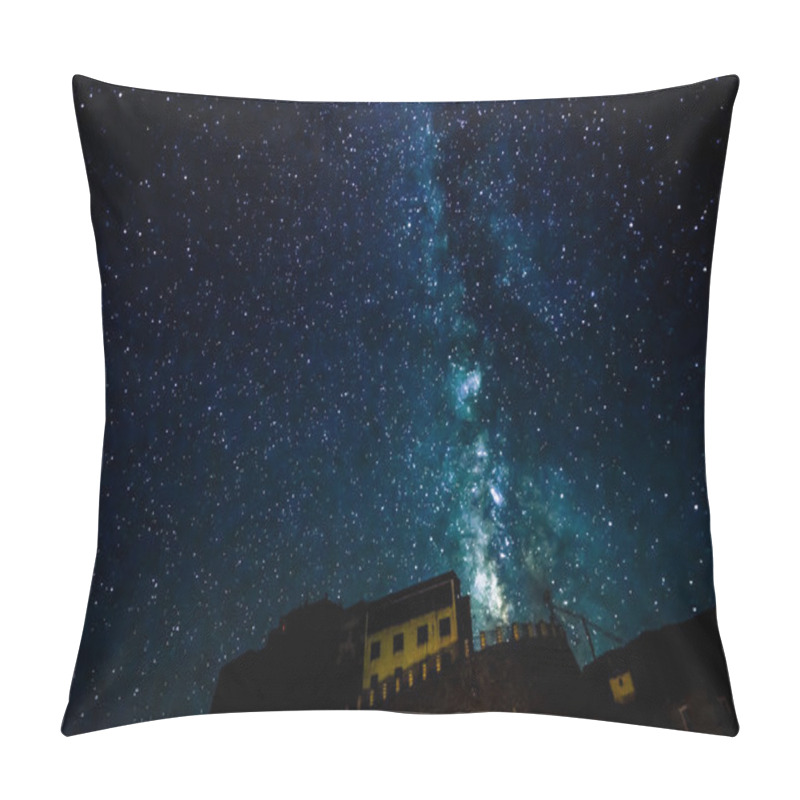 Personality  Milky Way Over Key Gompa Tibetan Buddhist Monastery Pillow Covers