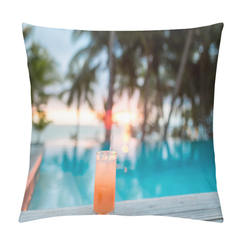 Personality  Cocktail Drink On Tropical Beach Pillow Covers