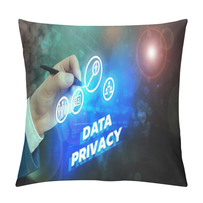 Personality  Text Sign Showing Data Privacy. Conceptual Photo Protection Of Sensitive Data From Unrelated Third Parties. Pillow Covers