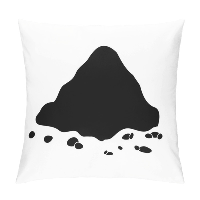 Personality  IPile Of Ground, Heap Of Soil - Vector Silhouette Illustration Isolated On White Background. Pillow Covers