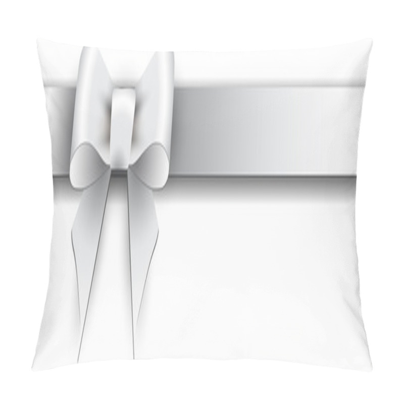 Personality  Silver Bow On A White Background Pillow Covers