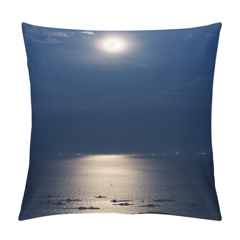 Personality  Full Moon Reflected In Water Of South China Sea In Vietnam Pillow Covers