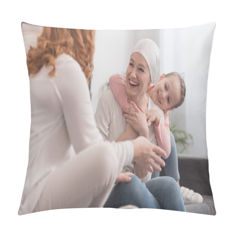 Personality  Happy Family Spending Time Together, Cancer Concept Pillow Covers