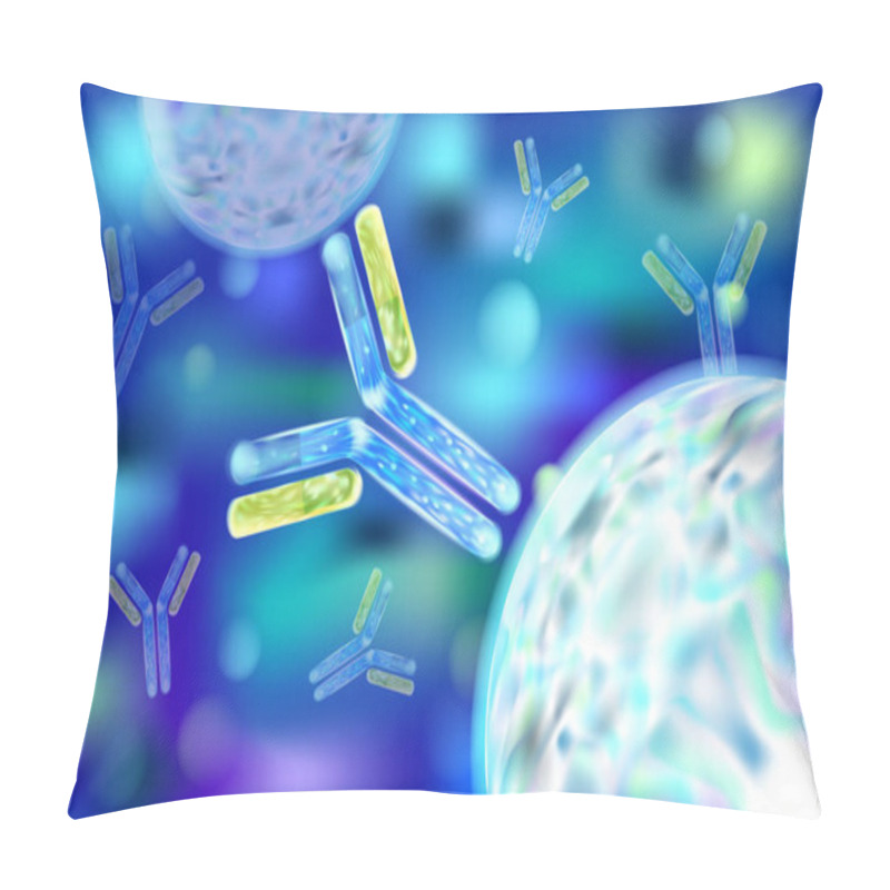 Personality  Antibody (Ab), Also Known As An Immunoglobulin (Ig). 3d Vector.  Pillow Covers