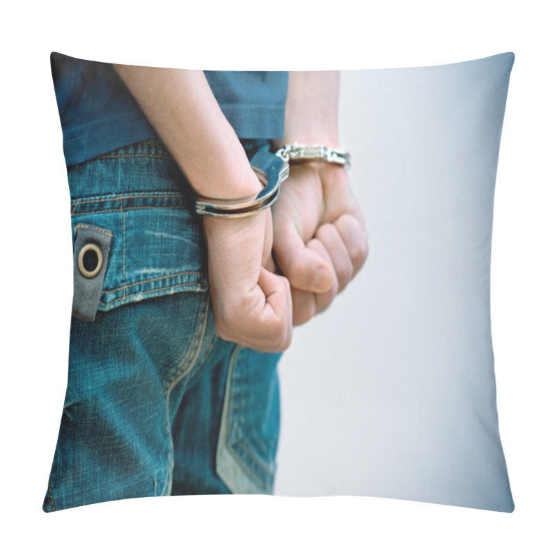 Personality  Young Man In Handcuffs Pillow Covers