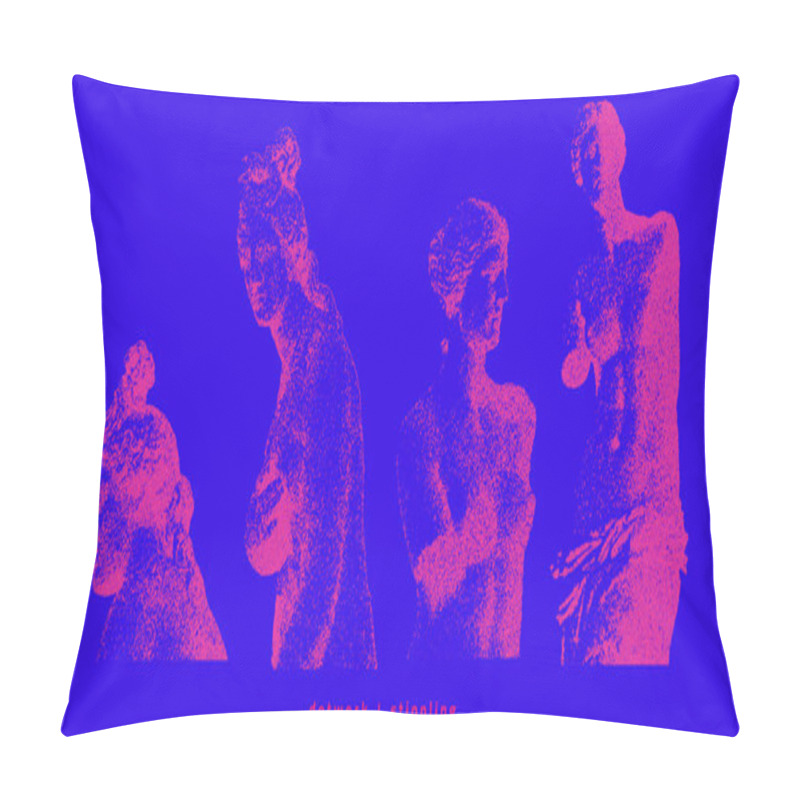 Personality  Set Of Stippling Images Of Classic Greek Venus Statues Pillow Covers