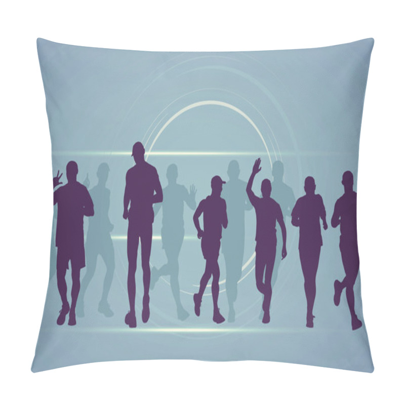 Personality  Marathon Runners Illustration Pillow Covers