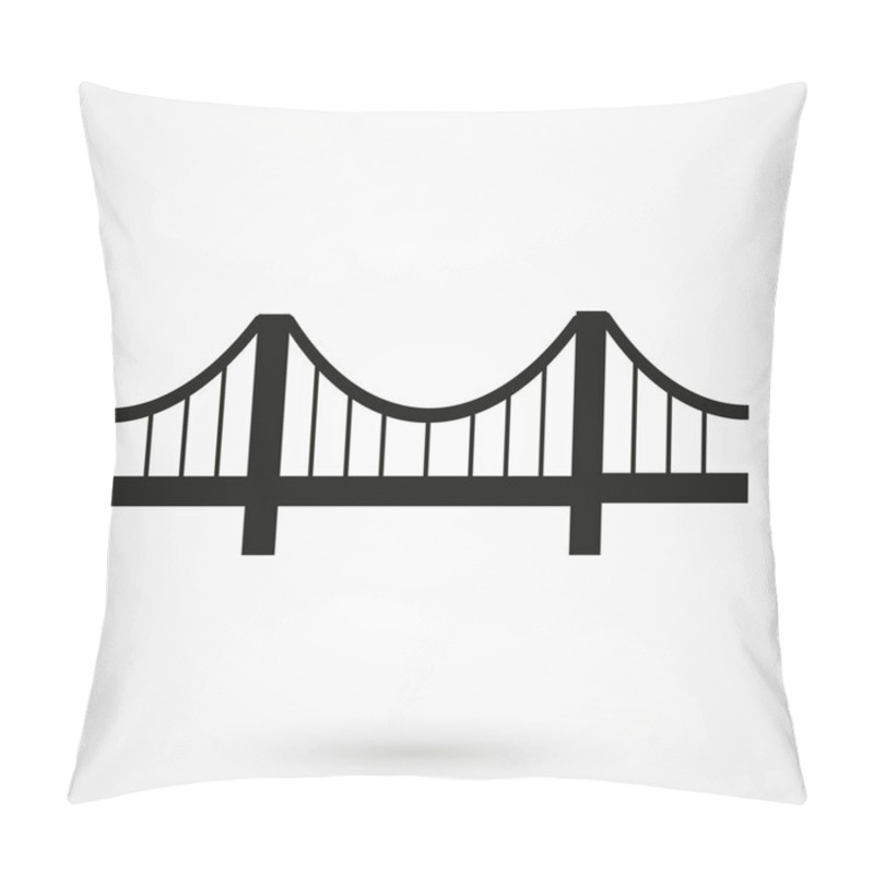 Personality  Bridge Icon Black Vector On White Background Pillow Covers