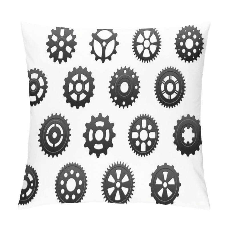 Personality  Gears And Pinions Silhouettes Set Pillow Covers