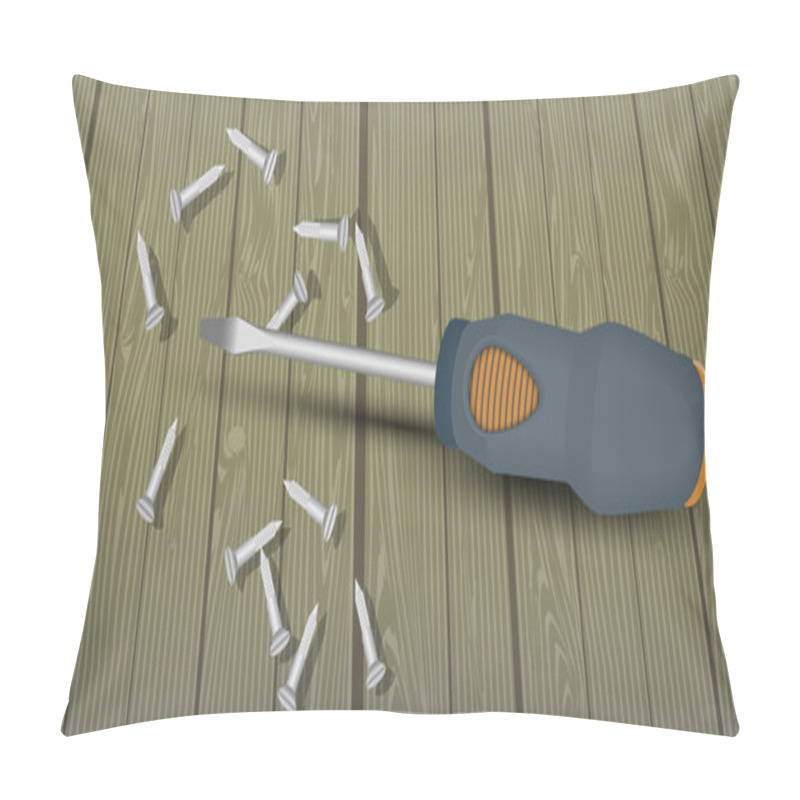 Personality  Vector Illustration Of A Screwdriver. Pillow Covers