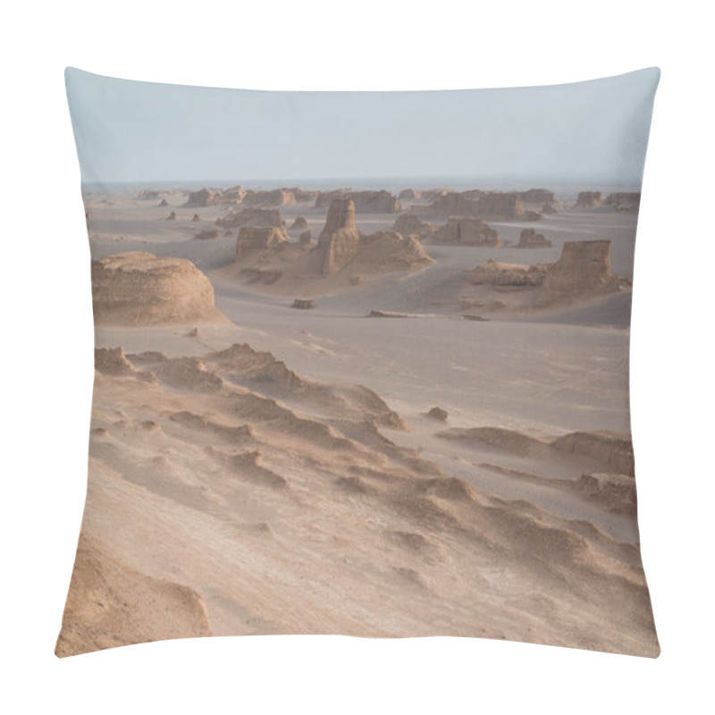 Personality  The Magnificent Dasht-e Lut Deserts, Famous For Its Rock Formations Called Kaluts Or Kalouts Near The City Kerman In Iran, One Of The Hotest Place In The World Pillow Covers