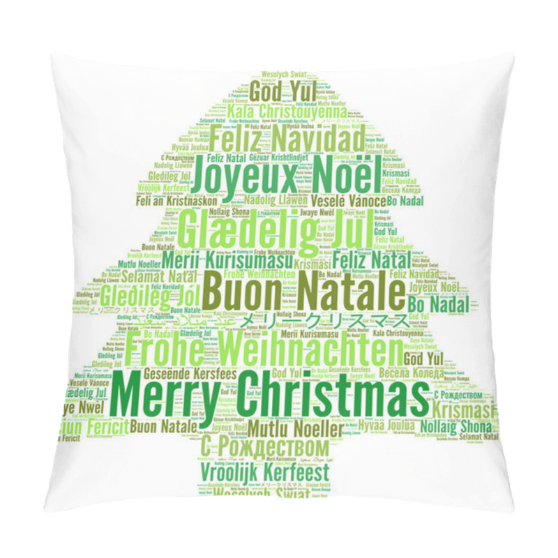 Personality  Merry Christmas In Different Languages Word Cloud  Pillow Covers