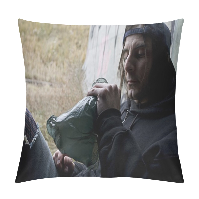 Personality  Man With Bottle Of Alcohol Pillow Covers