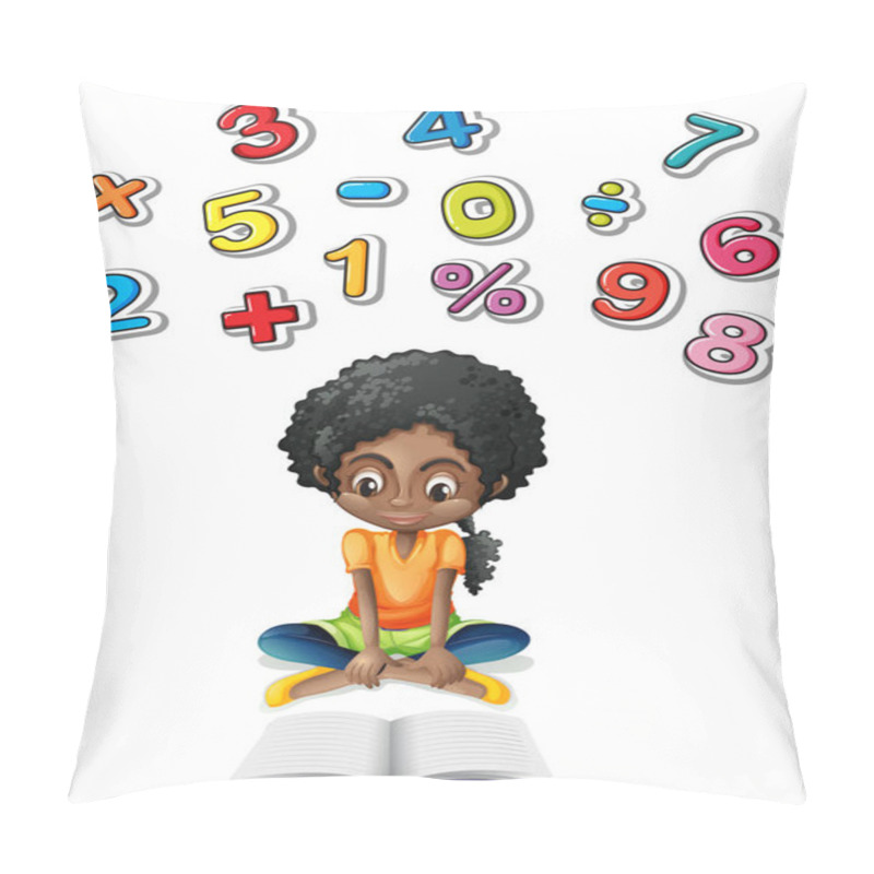 Personality  Little Girl Studying Math Pillow Covers