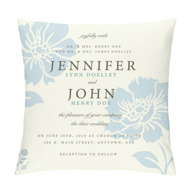 Personality  Vector Blue Floral Background Pillow Covers