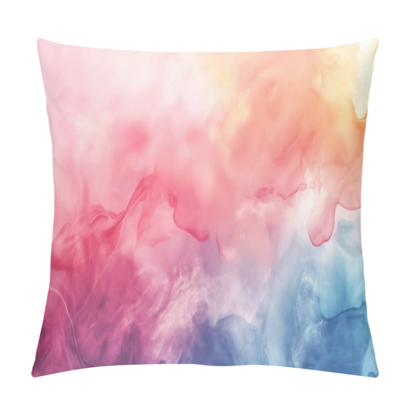 Personality  Abstract Art Of Swirling Pink And Blue Clouds, Blending To Create A Soft, Ethereal Atmosphere. Pillow Covers