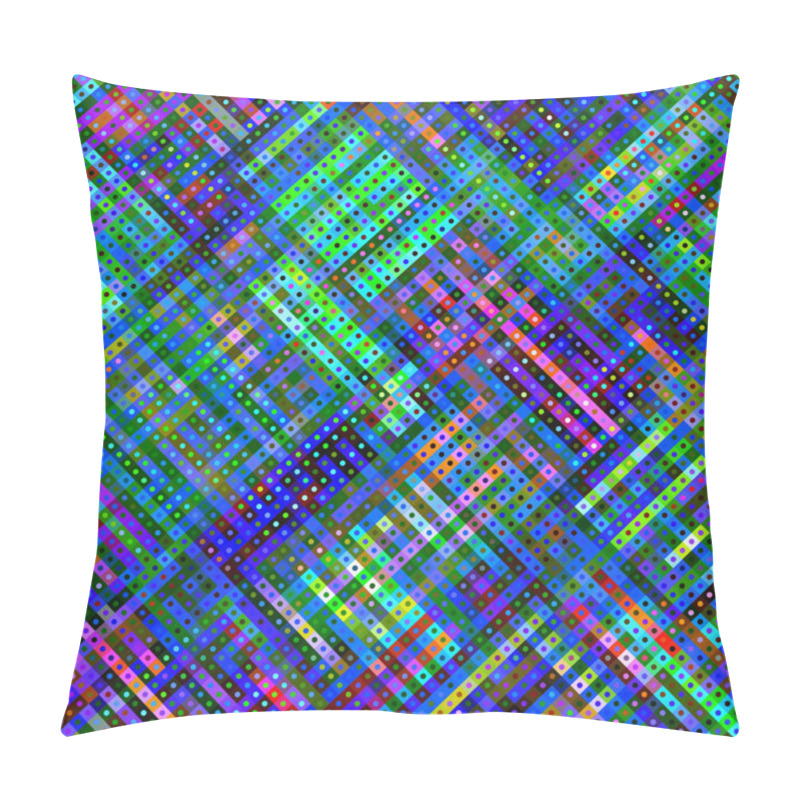 Personality  Geometric Abstract Pattern In Low Poly Pixel Art Style. Polka Dot Pattern On Low Poly Background. Vector Image. Pillow Covers