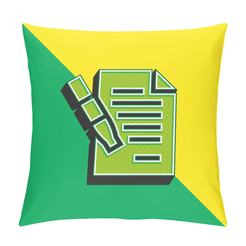 Personality  Agreement Green And Yellow Modern 3d Vector Icon Logo Pillow Covers