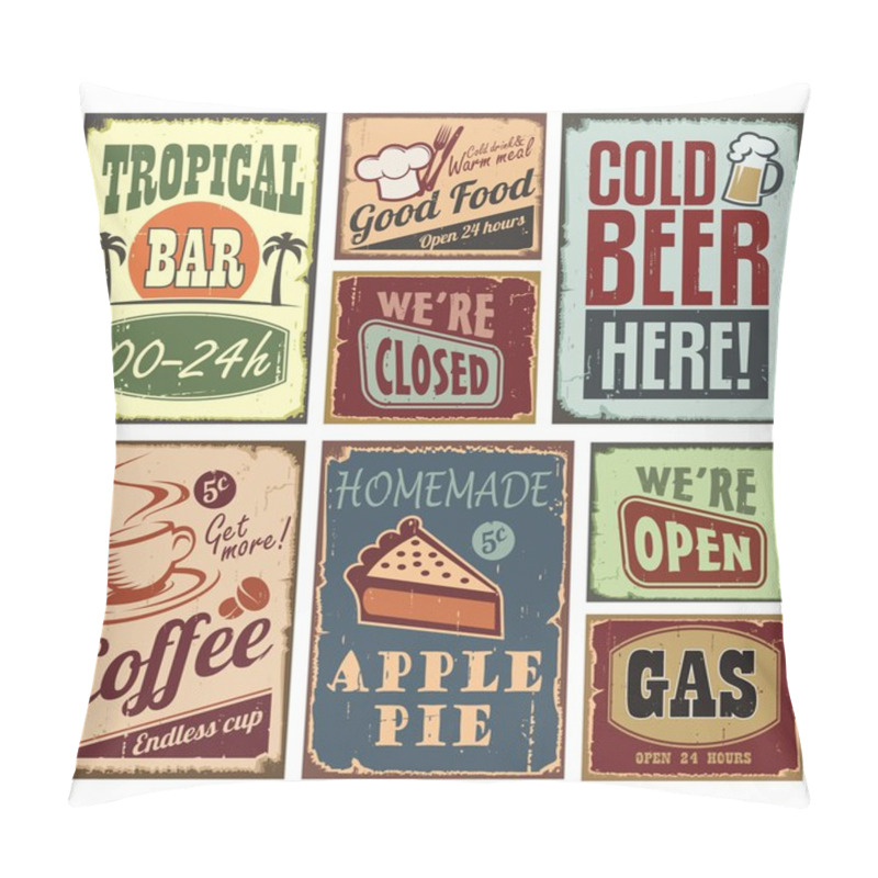 Personality  Tin Advertising Retro Signs And Posters Pillow Covers