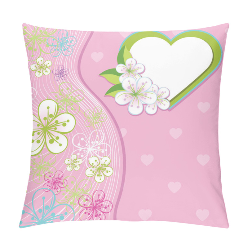 Personality  Design For Wedding Template.Spring Flowers,line ,heart Backgroun Pillow Covers