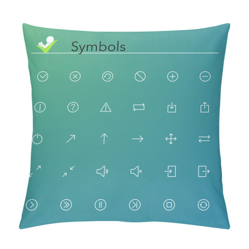 Personality  Symbols Line Icons Pillow Covers