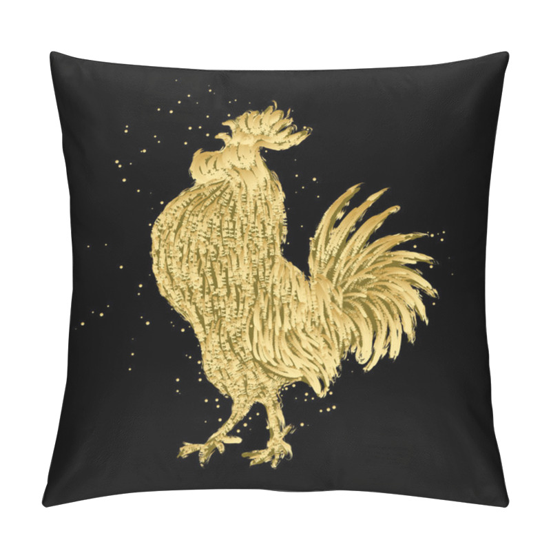 Personality  Gold New Year Rooster Symbol Pillow Covers