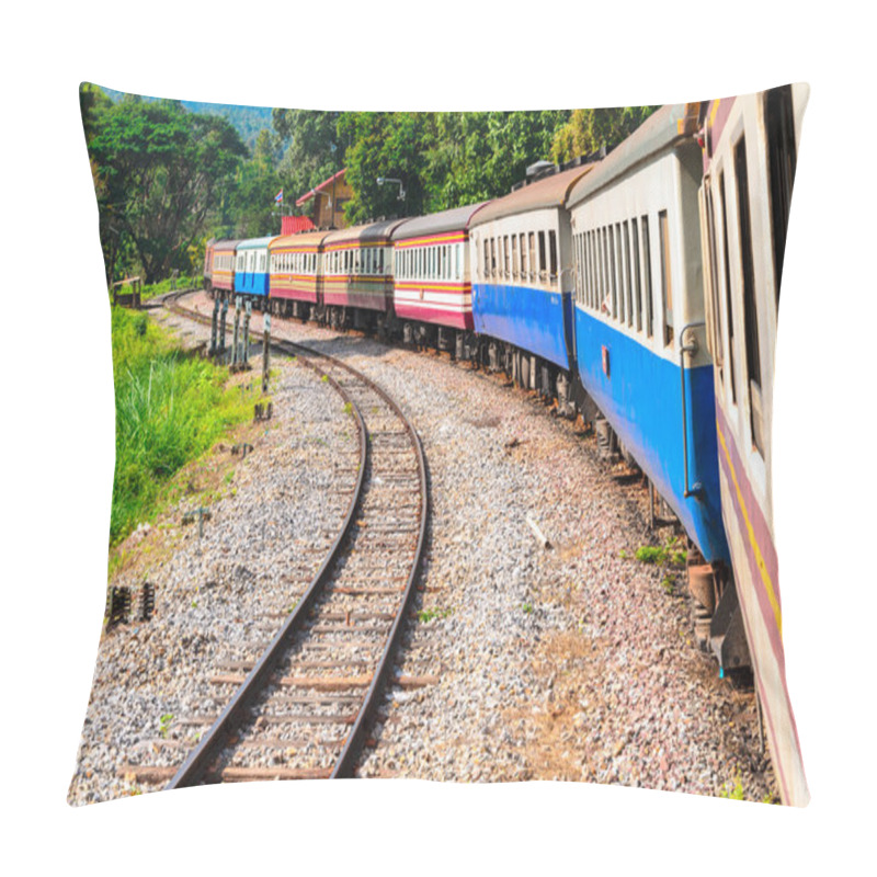 Personality  Train Bogie With Curve Of Railway Track Pillow Covers