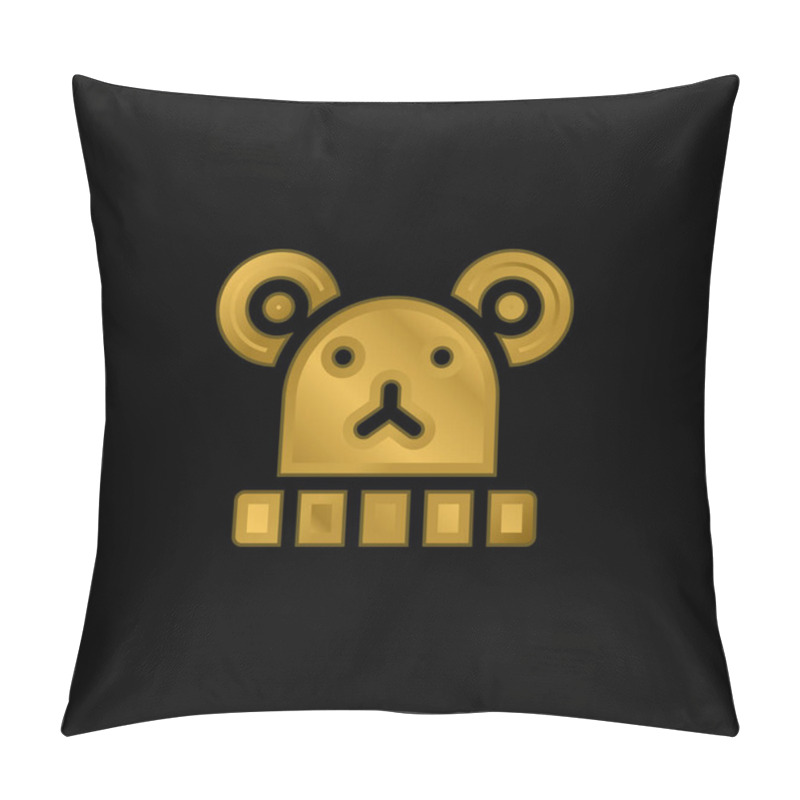 Personality  Baby Hat Gold Plated Metalic Icon Or Logo Vector Pillow Covers